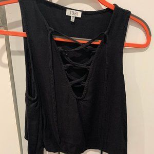 Tobi String Lace Up Crop Top